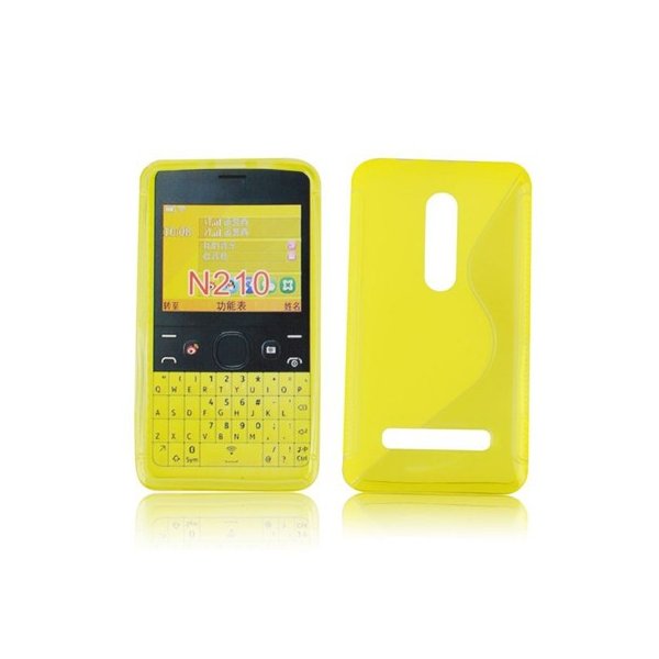 CUSTODIA GEL TPU SILICONE DOUBLE NOKIA ASHA 210 COLORE GIALLO