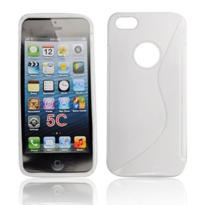 CUSTODIA GEL TPU SILICONE DOUBLE per APPLE IPHONE 5c COLORE BIANCO