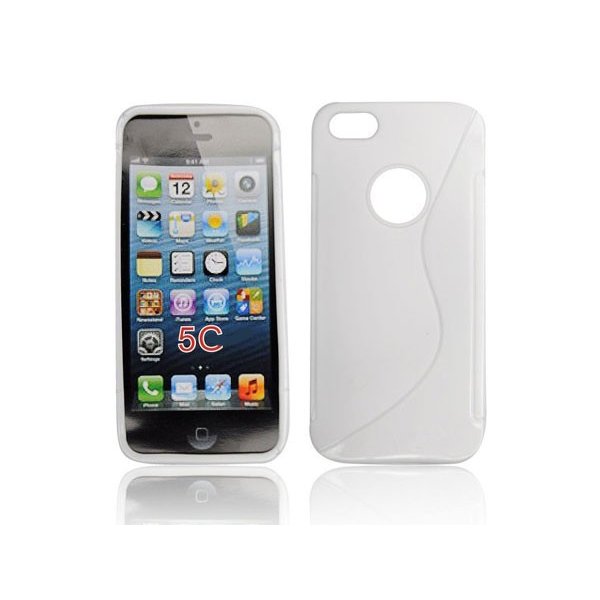 CUSTODIA GEL TPU SILICONE DOUBLE per APPLE IPHONE 5c COLORE BIANCO