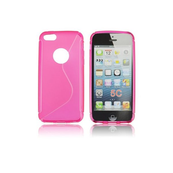 CUSTODIA GEL TPU SILICONE DOUBLE per APPLE IPHONE 5c COLORE ROSA