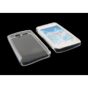 CUSTODIA GEL TPU SILICONE SEMI-RIGIDA per VODAFONE SMART MINI 875, ALCATEL ONE TOUCH T'POP, 4010D, 4010E COLORE BIANCO