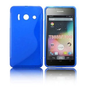 CUSTODIA GEL TPU SILICONE DOUBLE per HUAWEI ASCEND Y300, U8833 COLORE BLU