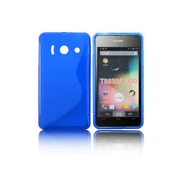 CUSTODIA GEL TPU SILICONE DOUBLE per HUAWEI ASCEND Y300, U8833 COLORE BLU