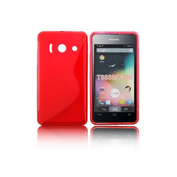 CUSTODIA GEL TPU SILICONE DOUBLE per HUAWEI ASCEND Y300, U8833 COLORE ROSSO