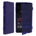 CUSTODIA GEL TPU SILICONE FLIP BOOK per SONY XPERIA Z LT36I, L36H, C6603 COLORE BLU