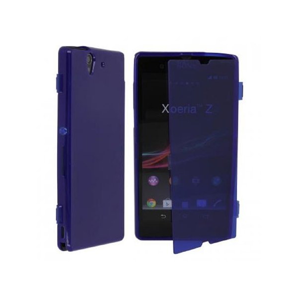 CUSTODIA GEL TPU SILICONE FLIP BOOK per SONY XPERIA Z LT36I, L36H, C6603 COLORE BLU