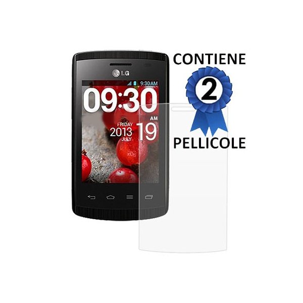 PELLICOLA PROTEGGI DISPLAY LG OPTIMUS L1 II, E410 CONFEZIONE 2 PEZZI