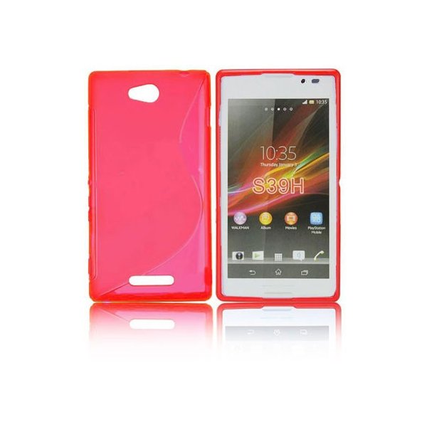 CUSTODIA GEL TPU SILICONE DOUBLE per SONY XPERIA C, C2305, S39H COLORE ROSSO