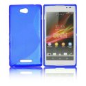 CUSTODIA GEL TPU SILICONE DOUBLE per SONY XPERIA C, C2305, S39H COLORE BLU