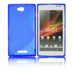 CUSTODIA GEL TPU SILICONE DOUBLE per SONY XPERIA C, C2305, S39H COLORE BLU