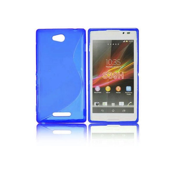 CUSTODIA GEL TPU SILICONE DOUBLE per SONY XPERIA C, C2305, S39H COLORE BLU