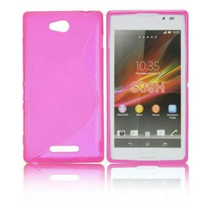 CUSTODIA GEL TPU SILICONE DOUBLE per SONY XPERIA C, C2305, S39H COLORE ROSA