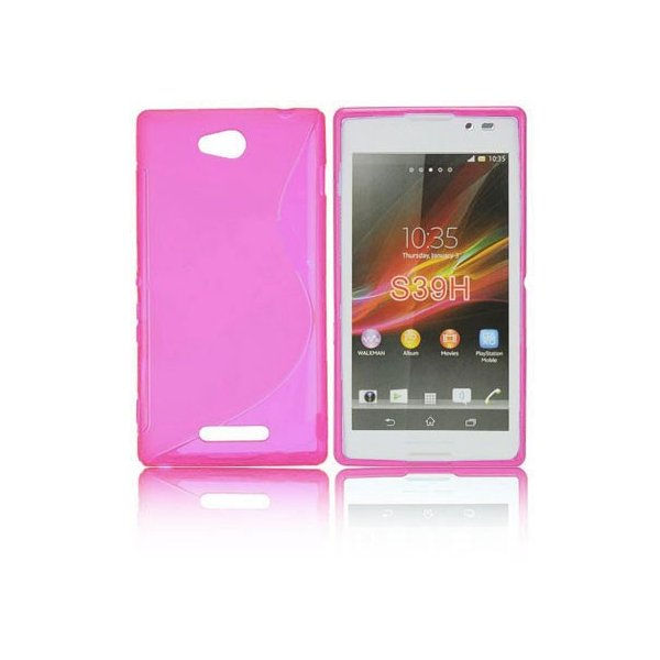 CUSTODIA GEL TPU SILICONE DOUBLE per SONY XPERIA C, C2305, S39H COLORE ROSA