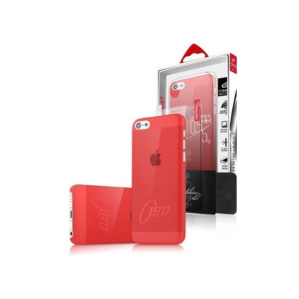 CUSTODIA BACK RIGIDA SLIM DA 0,3mm + PELLICOLA per APPLE IPHONE 5c COLORE ROSSO ZERO ITSKINS BLISTER