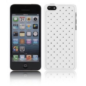 CUSTODIA BACK RIGIDA CON BRILLANTINI per APPLE IPHONE 5c COLORE BIANCO