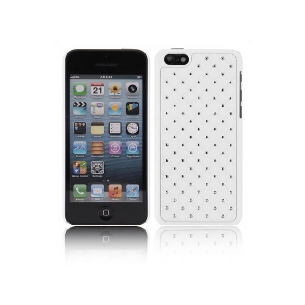 CUSTODIA BACK RIGIDA CON BRILLANTINI per APPLE IPHONE 5c COLORE BIANCO