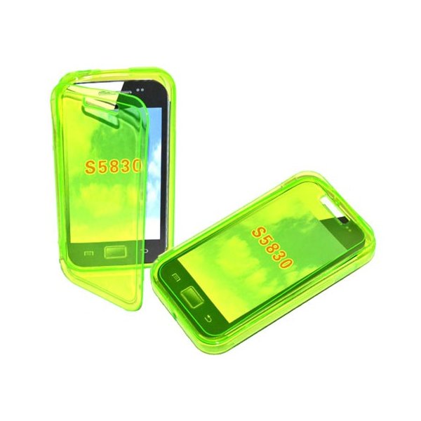 CUSTODIA GEL TPU SILICONE FLIP BOOK per SAMSUNG S5830 GALAXY ACE COLORE VERDE