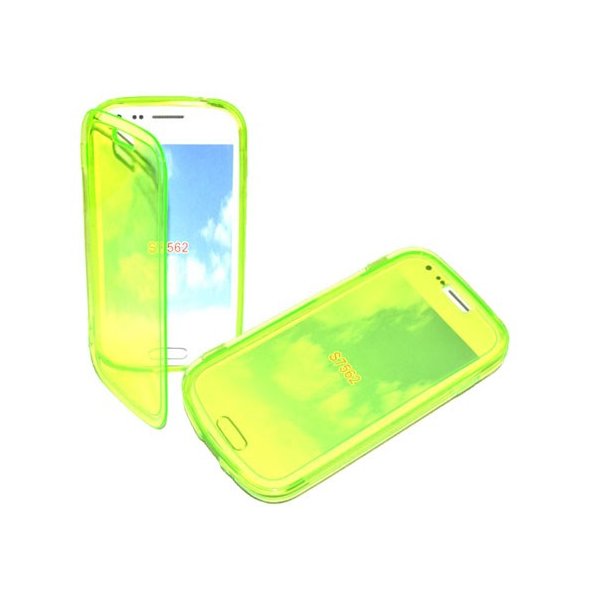 CUSTODIA GEL TPU SILICONE FLIP BOOK per SAMSUNG S7562 GALAXY S DUOS, S7560 GALAXY TREND, S7580 COLORE VERDE