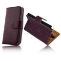 CUSTODIA FLIP ORIZZONTALE PELLE per LG OPTIMUS L3 II, E430 CON STAND E PORTA CARTE COLORE VIOLA