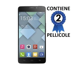 PELLICOLA PROTEGGI DISPLAY ALCATEL ONE TOUCH 6040 IDOL X SLATE CONFEZIONE 2 PEZZI