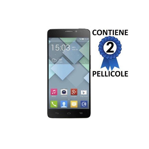 PELLICOLA PROTEGGI DISPLAY ALCATEL ONE TOUCH 6040 IDOL X SLATE CONFEZIONE 2 PEZZI