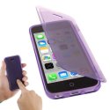 CUSTODIA GEL TPU SILICONE FLIP BOOK TOUCH SCREEN per APPLE IPHONE 5c COLORE VIOLA