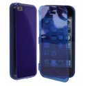 CUSTODIA GEL TPU SILICONE FLIP BOOK TOUCH SCREEN per APPLE IPHONE 5c COLORE BLU