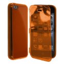 CUSTODIA GEL TPU SILICONE FLIP BOOK TOUCH SCREEN per APPLE IPHONE 5c COLORE ARANCIONE