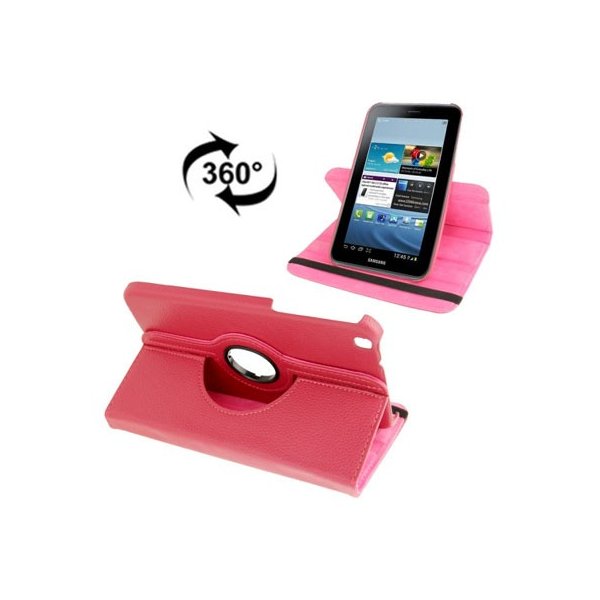 CUSTODIA BOOK PELLE GIREVOLE per SAMSUNG GALAXY TAB 3 8" POLLICI, SM-T310, SM-T311, SM-T315 COLORE FUCSIA