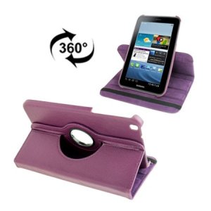 CUSTODIA BOOK PELLE GIREVOLE per SAMSUNG GALAXY TAB 3 8" POLLICI, SM-T310, SM-T311, SM-T315 COLORE VIOLA