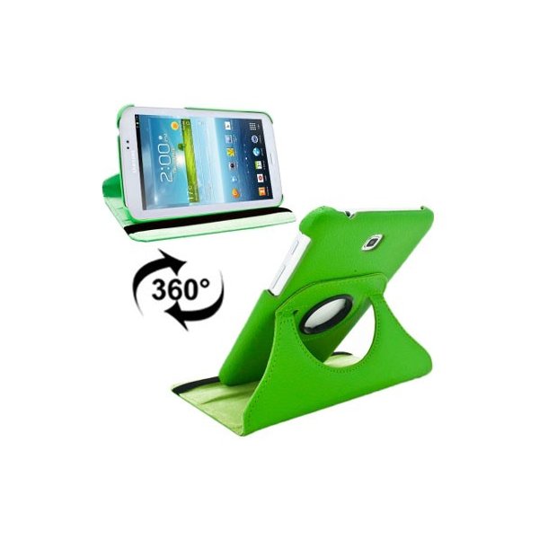 CUSTODIA BOOK PELLE GIREVOLE per SAMSUNG P3200 GALAXY TAB 3 7.0, P3210, SM-T210, SM-T211 7" POLLICI COLORE VERDE