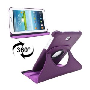 CUSTODIA BOOK PELLE GIREVOLE per SAMSUNG P3200 GALAXY TAB 3 7.0, P3210, SM-T210, SM-T211 7" POLLICI COLORE VIOLA