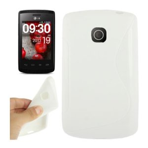 CUSTODIA GEL TPU SILICONE DOUBLE per LG OPTIMUS L1 II, E410 COLORE BIANCO