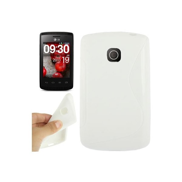 CUSTODIA GEL TPU SILICONE DOUBLE per LG OPTIMUS L1 II, E410 COLORE BIANCO