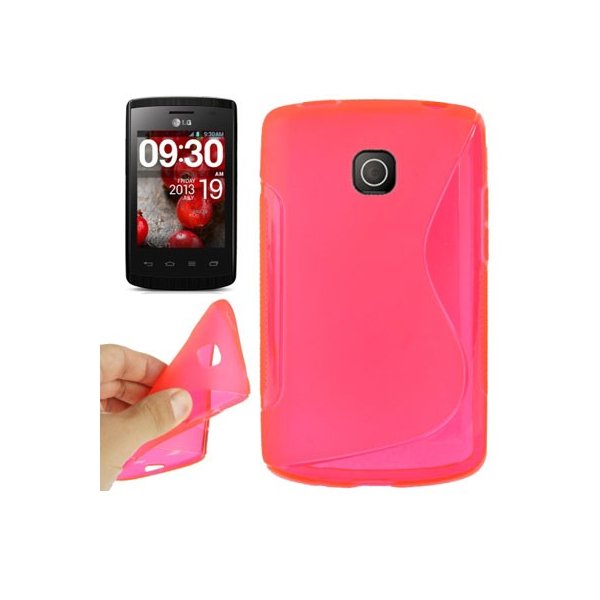 CUSTODIA GEL TPU SILICONE DOUBLE per LG OPTIMUS L1 II, E410 COLORE ROSA