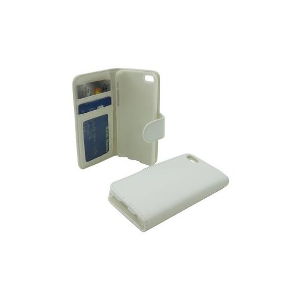 CUSTODIA FLIP ORIZZONTALE per APPLE IPHONE 5c CON TASCHE PORTA CARTE COLORE BIANCO