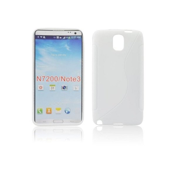 CUSTODIA GEL TPU SILICONE DOUBLE per SAMSUNG GALAXY NOTE 3, N9000, N9002, N9005 COLORE BIANCO