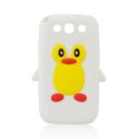 CUSTODIA GEL TPU SILICONE per SAMSUNG I9300 GALAXY S3, I9300i GALAXY S3 NEO FANTASIA PINGUINO COLORE BIANCO