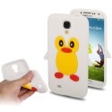 CUSTODIA GEL TPU SILICONE per SAMSUNG I9500 GALAXY S4, I9505, I9502 FANTASIA PINGUINO COLORE BIANCO