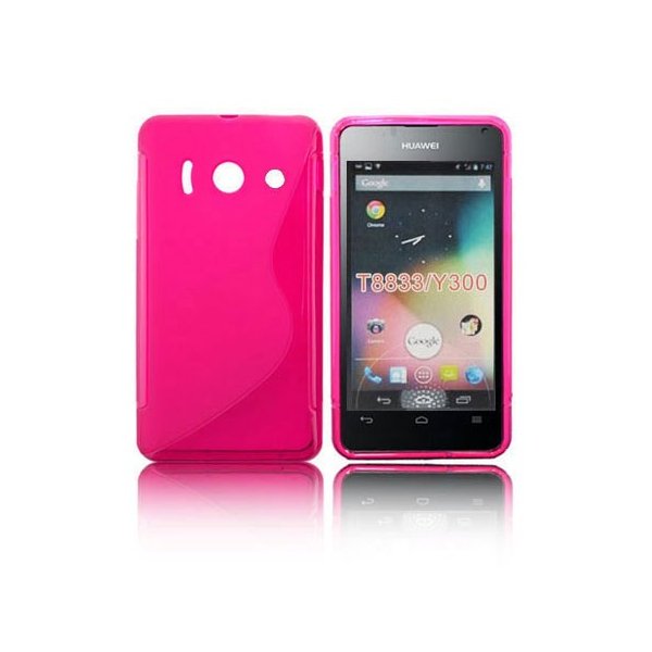 CUSTODIA GEL TPU SILICONE DOUBLE per HUAWEI ASCEND Y300, U8833 COLORE ROSA