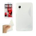 CUSTODIA GEL TPU SILICONE DOUBLE per LG OPTIMUS L4 II, E440 COLORE BIANCO-TRASPARENTE