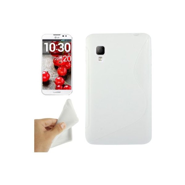 CUSTODIA GEL TPU SILICONE DOUBLE per LG OPTIMUS L4 II, E440 COLORE BIANCO