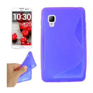 CUSTODIA GEL TPU SILICONE DOUBLE per LG OPTIMUS L4 II, E440 COLORE BLU