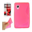 CUSTODIA GEL TPU SILICONE DOUBLE per LG OPTIMUS L4 II, E440 COLORE ROSA