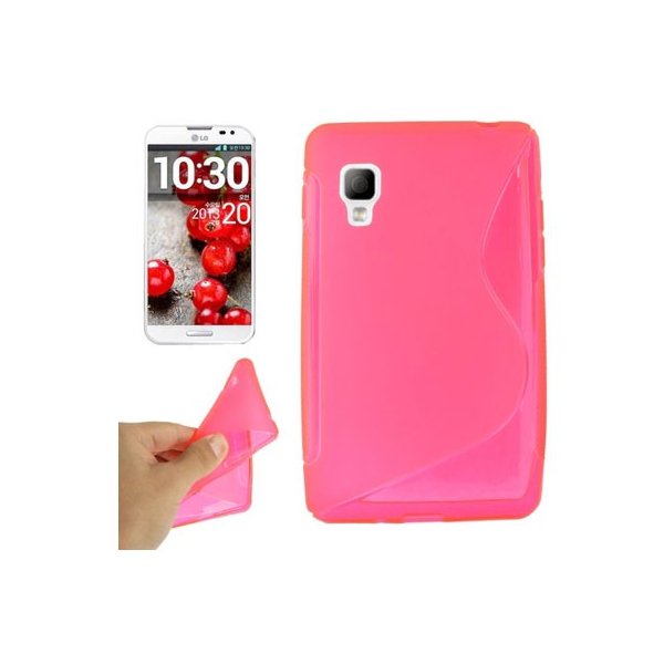 CUSTODIA GEL TPU SILICONE DOUBLE per LG OPTIMUS L4 II, E440 COLORE ROSA