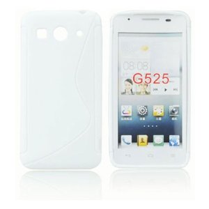 CUSTODIA GEL TPU SILICONE DOUBLE per HUAWEI ASCEND G525 COLORE BIANCO