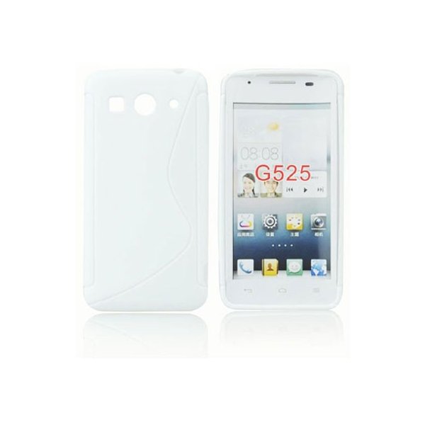 CUSTODIA GEL TPU SILICONE DOUBLE per HUAWEI ASCEND G525 COLORE BIANCO