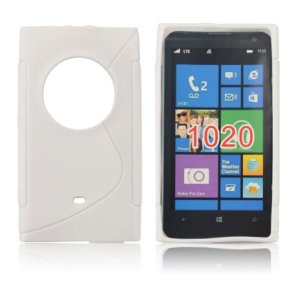 CUSTODIA GEL TPU SILICONE DOUBLE per NOKIA LUMIA 1020, EOS, 909, RM-875, RM-877, RM-876 COLORE BIANCO