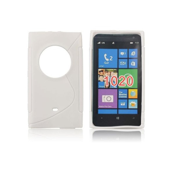 CUSTODIA GEL TPU SILICONE DOUBLE per NOKIA LUMIA 1020, EOS, 909, RM-875, RM-877, RM-876 COLORE BIANCO