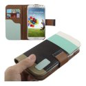 CUSTODIA FLIP ORIZZONTALE per SAMSUNG I9500 GALAXY S4, I9505, I9502 CON STAND, PORTA CARTE E LACCIO DA POLSO FANTASIA RIGHE